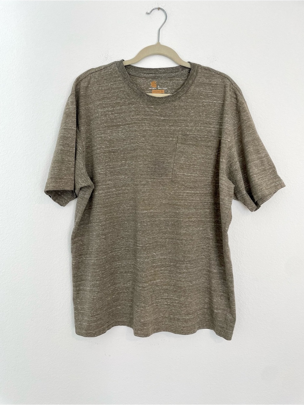 Carhartt Men's Short-Sleeve Pocket Tee in Olive Heather